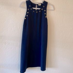 Cremieux Brand Navy Blue Medium, Sleeveless Dress with gold hardware accents